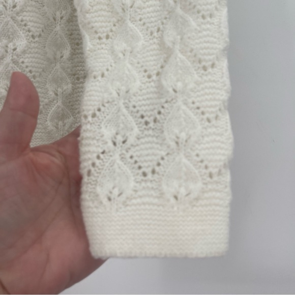 BJ by Billie Jo Vintage 60s/70s White Textured Cardigan Sweater - Picture 6 of 11